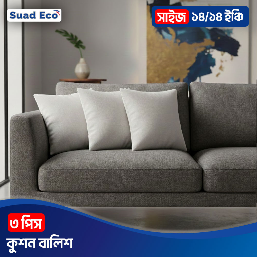 ১৪/১৪ সাইজের কুশন বালিশ ৩ পিসের কম্বো